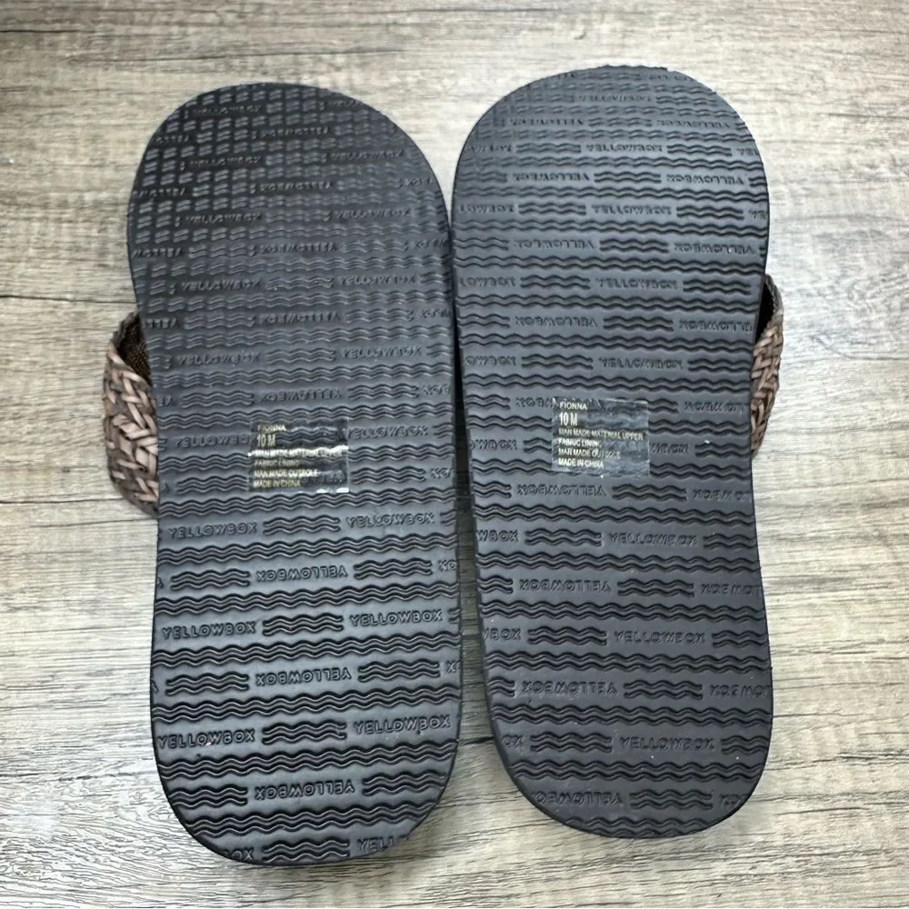 Yellow Box~Women’s~”Fionna”~ Woven Dark Brown Flip Flop Thong Sandals~Size 10 - Picture 8 of 9